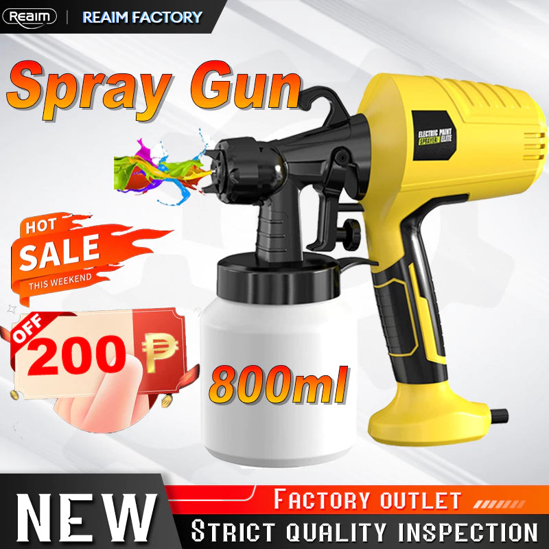 500W Electric Spray Gun Paint Spraying Machine Spray Paint Gun High Power High Pressure Household Airbrush Electric Paint Sprayer